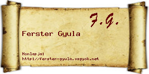 Ferster Gyula névjegykártya