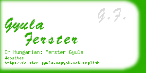 gyula ferster business card